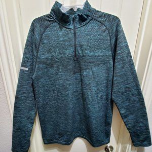 Fila Sport Green Fitted Running Quarter Zip Long Sleeve Thumbholes Jacke…